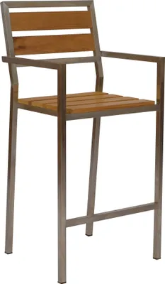 Produktbild von Teako Design Barhocker Lavarone Teak Edelstahl stapelbar 48x54x110cm