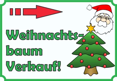 Produktbild von Verkaufsschild Schild Weihnachtsbaum rechts A0 Rückseite selbstklebend