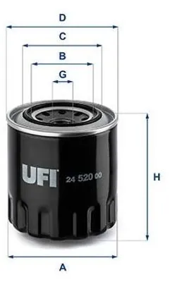 Produktbild von Kraftstofffilter UFI 24.520.00 Anschraubfilter