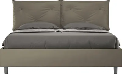 Produktbild von ITYHOME - Gepolstertes Bett mit Bettkasten 160x210 mit Kunstlederbezug Cappuccino Appia