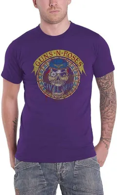 Image de Guns N Roses - T-shirt "Skull Circle" pour homme/femme unie RO671 (XL) (Violet)