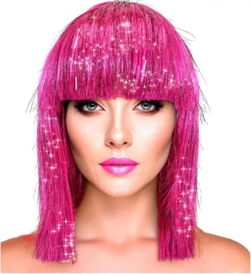 Produktbild von Damen Perücke Glitzy Bob | Pink