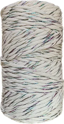 Produktbild von Zaplatani Baumwollschnur Ecru Bunter Faden 3mm
