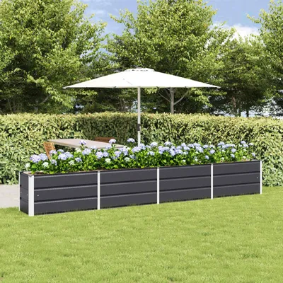 Produktbild von "Schlussverkauf" Pflanzkübel im Garten - 1 pc - Blumenbeet/Gartenbeet - Anthrazit 320x40x45 cm Stahl C13547