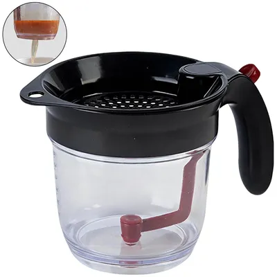 Produktbild von Soßentrenner 1000ml mit Sieb & Auslauf unten, Fettabscheider Küche aus PP, mit Skala, für Brühe & Suppen