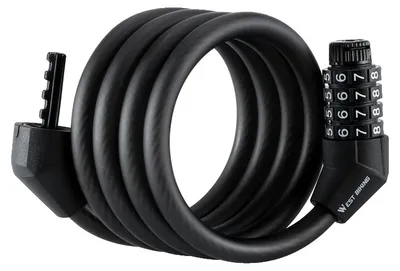 Immagine prodotto di Lucchetto per bicicletta, sistema senza chiave a 4 cifre, design impermeabile, colore nero
