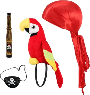 Immagine prodotto di Set di accessori per costume da pirata per bambini, composto da 4 pezzi, ideale per giochi di ruolo e travestimenti