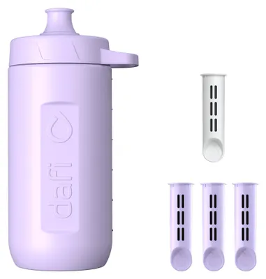 Zdjęcie produktu dla Dafi Sportowy Bidon na Wodę RUSH 0,6 Lavender z 4 Filtrami