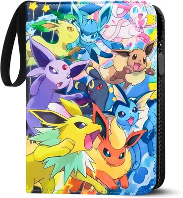 Produktbild von Sammelalbum für Pokemon 4 fächer, Reißverschluss Sammelkarten Album Passt für 400 Karten mit 50 Abnehmbaren Hüllen, Sammelmappe Geschenk für Kinder