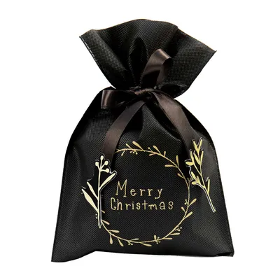 Produktbild von Weihnachten Geschenktüte Merry Christmas Schwarz Klein 20 x30 cm
