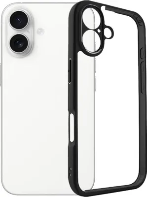 Obrázok produktu pre Hybridné puzdro na mobilný telefón Apple iPhone 17 z matného TPU a priehľadného PC, čierne
