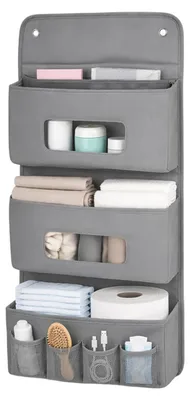 Imagen del producto de Organizador plegable, 40 x 90 cm, con 3 compartimentos, ideal para el baño y para acampar