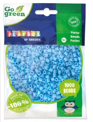Produktbild von Playbox Bügelperlen Go green Midi 1000 Stk. hellblau