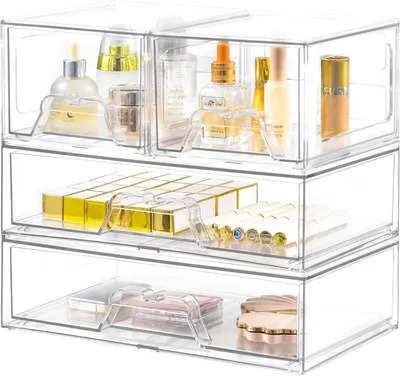 Produktbild von Make-up Organizer 4 Stück, Acryl, transparent, für Badezimmer