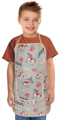 Imagen del producto de Delantal infantil - 47 x 60 cm, para niños de 5 a 8 años - Gris, Beige