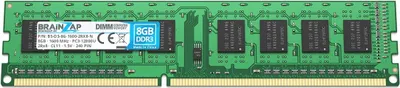 Obrázok produktu pre BRAINZAP 8GB DDR3 RAM DIMM PC3-12800U 2Rx8 1600 MHz 1,5V CL11 Počítačová pamäť PC
