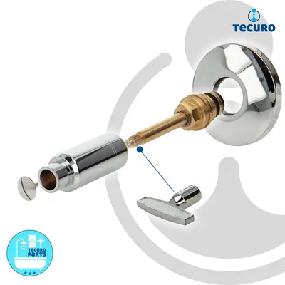Produktbild von tecuro Sanitär Oberteil 1/2 Zoll mit Aufnahme für Steckschlüssel für UP-Ventil - verchromt
