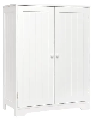 Imagen del producto de Armario de almacenamiento para baño, MDF, 60 x 30 x 80 cm, independiente, con 2 puertas