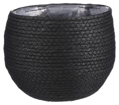Produktbild von Mica Decorations Jorck Pflanzenkorb - H19 x Ø22 cm - Papier - Schwarz