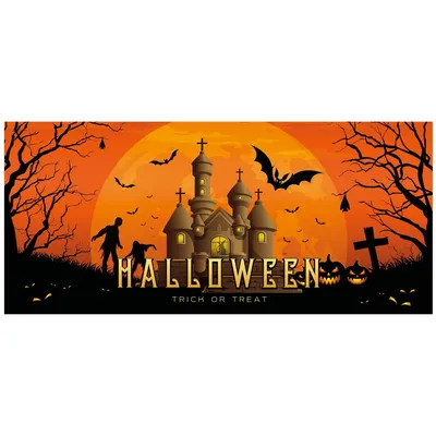 Image de EUROPALMS Bannière Halloween, Maison hantée, 400x180cm (80164200)