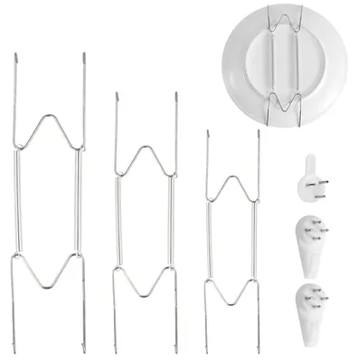 Imagen del producto de Soportes para platos, juego de 3 unidades, acero inoxidable, 15,24/20,32/25,4 cm, para montaje en pared