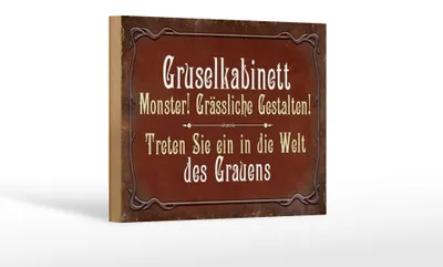 Produktbild von Holzschild Spruch 18x12cm Gruselkabinett treten Sie ein