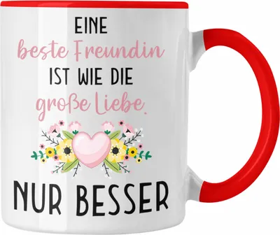 Produktbild von Trendation - Beste Freundin Tasse Geschenk Geburtstag Aller Beste Freundin BFF Wie die Große Liebe (Rot)