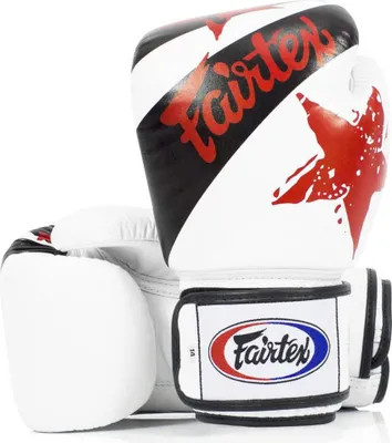 Image de Gants de boxe Fairtex Muay Thai, BGV1 Nation Print, blanc 16 onces