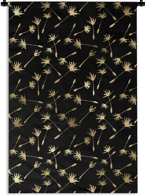 Produktbild von MuchoWow® Wandteppich Wandbehang Muster - Saatgut - Gold 90x135 cm Tapisserie Dekoration Wandtuch - Baumwolle - Wandskulptur