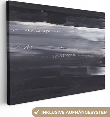 Obrázok produktu pre MuchoWow® - Plátno - Farba - Abstraktné - Čierna, fototapeta, nástenné dekorácie obrazy obývacia izba, 120x90cm
