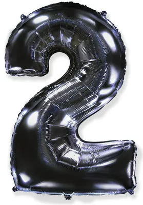 Zdjęcie produktu dla Balon foliowy cyfra 2 - czarny - 102 cm