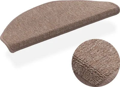 A single stair mat is shown on a white background, with a close-up inset of the texture.