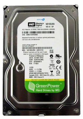 Immagine prodotto di WD Caviar AV-GP WD10EURX 3,5″ SATA 1000 GB - Disco rigido - 5400 rpm 2 Ms - Internamente