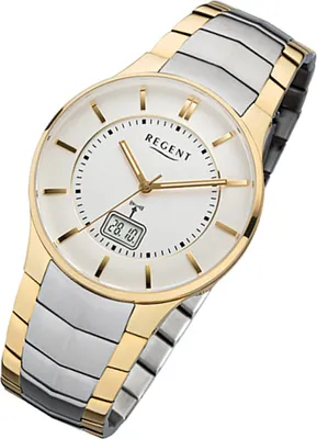 Produktbild von Regent Armbanduhr silber gold FR-213 Herren Analog-Digital-Funkuhr URFR213