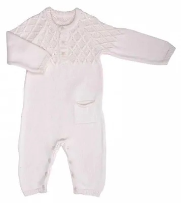 Image de Combinaison tricotée pour bébé en Coton LOAN T - 9-12 mois - 74 cm - Écru | par Kitikate