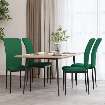 Produktbild von The Living Store Esszimmerstühle 4 Stk. Dunkelgrün Samt