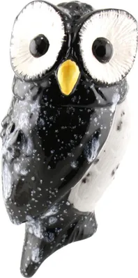 Produktbild von Tangoo Keramik-Vogel Eule schwarz mit weißen Akzenten