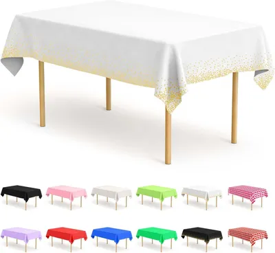 Imagen del producto de Juego de 4 manteles desechables, rectangulares, de 137 x 274 cm, para eventos