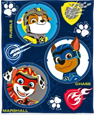 Produktbild von Herding Fleecedecke 130x160cm Paw Patrol Chase Marshall Rubble Mighty Movie Kuscheldecke Blau Kinder Decke Fleece
