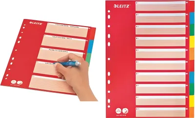 Produktbild von LEITZ Karton-Register blanko A4 5-teilig mehrfarbig (80438600)