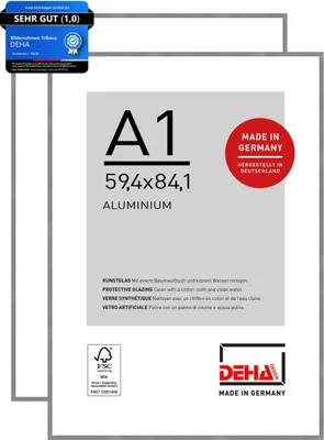 Produktbild von DEHA 2er SET Aluminium Bilderrahmen Tribeca, 59,4x84,1 cm (A1), Struktur Grau Matt