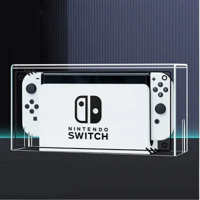 Produktbild von Geeignet für Nintendo Switch Staubschutzhülle, Leuchtbasis, Acryl-Konsolengehäuse für Switch, Zubehör für Spielkonsolen, Staubschutzhülle mit schwarzem Etikett