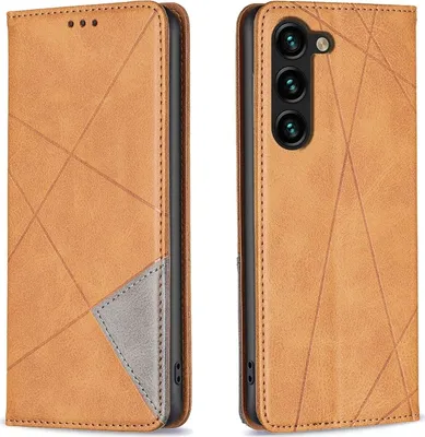 Produktbild von Mobigear Rhombus Slim  Samsung Galaxy S25 Plus Hülle Klapphülle - Cognac