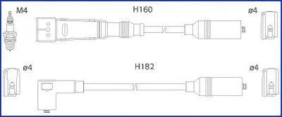 Produktbild von HITACHI 134717 Zündkabelsatz Zündleitungssatz