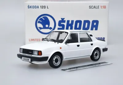 Produktbild von Skoda 120 L Modellauto Maßstab 1:18 Weiß aus Metall und Kunststoff Sammlermodell
