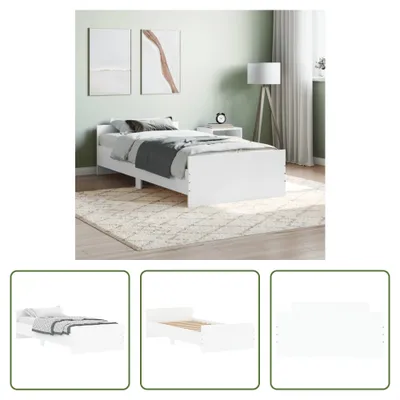 Produktbild von The Living Store Bettgestell Weiß 90x190 cm Holzwerkstoff