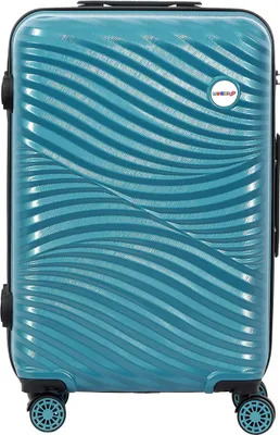 Zdjęcie produktu dla Średnia walizka Biggdesign Moods Up, 100% ABS Hardshell Luggage z kółkami obrotowymi 360°, walizki podróżne z zamkiem TSA, lekka, stalowo-niebieska, 24 cale