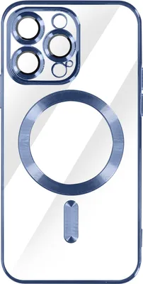 Productafbeelding van Avizar, MagSafe hoesje voor iPhone 14 Pro, chromen rand, elegant design, lichtblauw