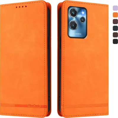 Immagine prodotto di Custodia per Oukitel C32, custodia retro in Finto cuoio flip con supporto e slot per schede Arancione