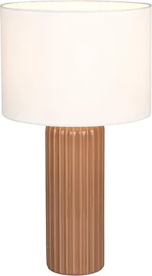 Zdjęcie produktu dla Lampa stołowa, ceramika mokka, beżowy materiał, wys. 51 cm